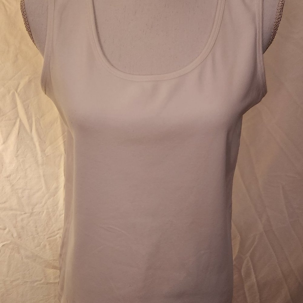 Talbots Stretch Weekend White tank, size X